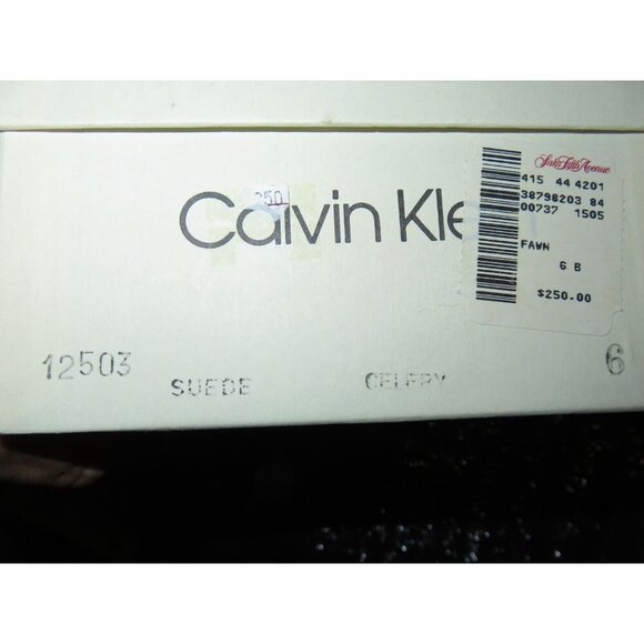 Calvin Klein Suede Leather Pointed Toe Pumps size 6 Color is Celery - Picture 11 of 11